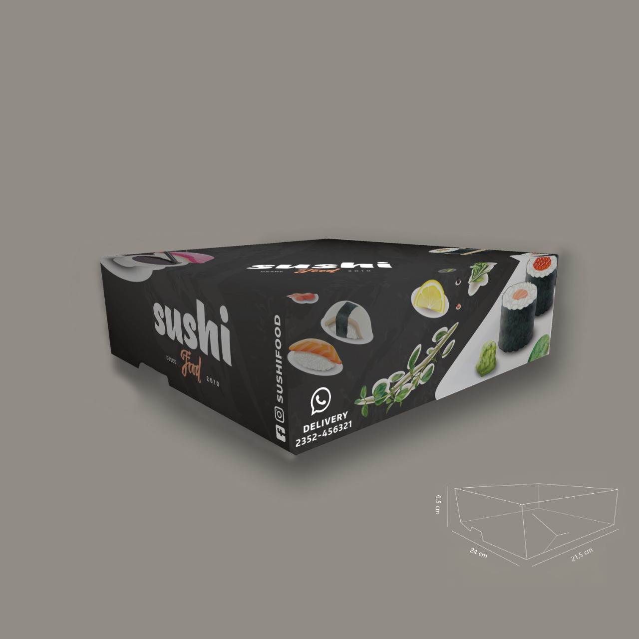 caja de cartulina para sushi